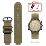 For TIMEX Tide Canvas Convex Strap Male Compass Bracelet T2N721 T2N720 TW2T76500 TW2T76300 Nylon Watchband 24*16MM Wristband - Lootquake