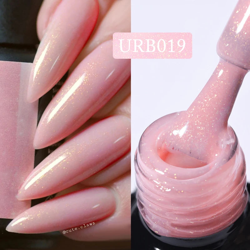 UR SUGAR Blue Color Rubber Base Gel Nail Polish Gold Glitter Base Gel Top Coat Soak Off UV LED Gel Nail Art Varnish Manicure