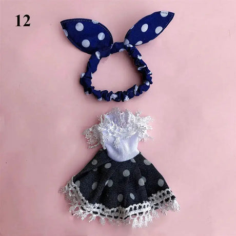 Dolls Clothes Suit For 16cm Doll Dress Up Accessories Sleeveless Top Casual Pants Denim Grid Dress Skirt Daily Wear Accessories - Lootquake