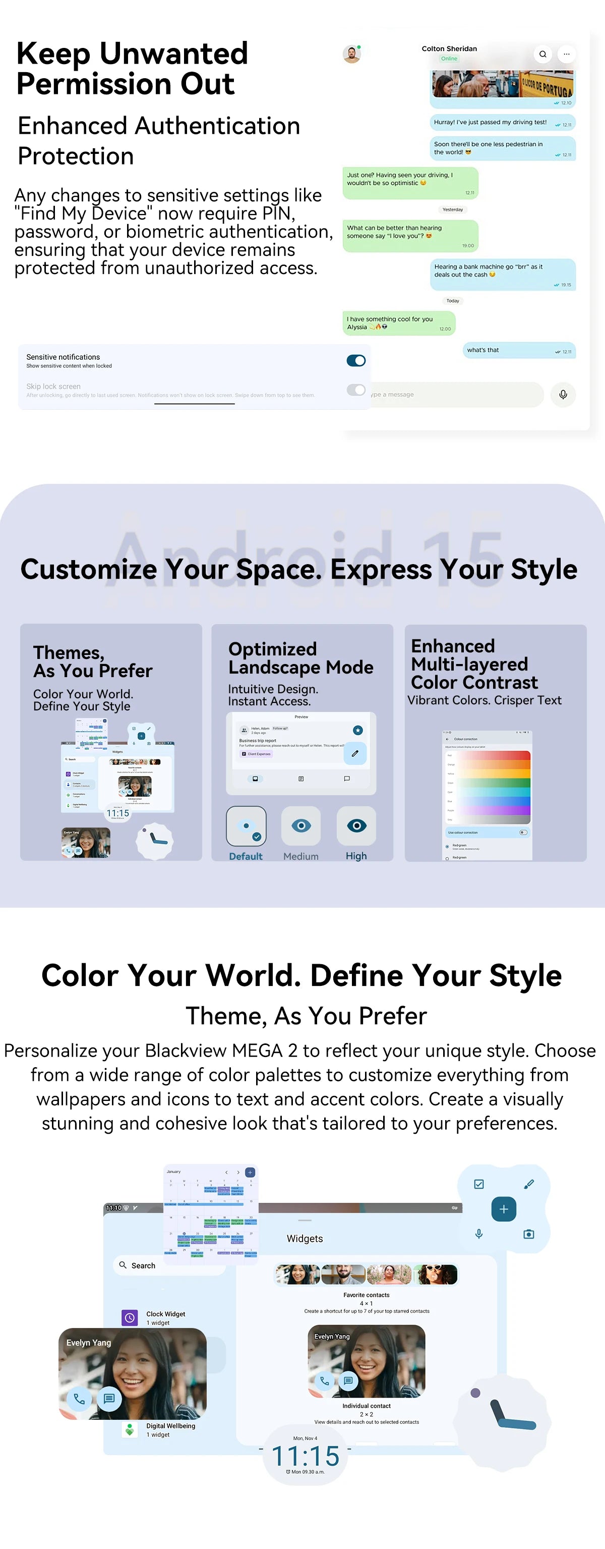 Tablettes Blackview MEGA 2 12 pouces 2K écran Widevine L1 24 Go (8 + 16) Android 15 256 Go 9000 mAh AI caméra principale Pad PC