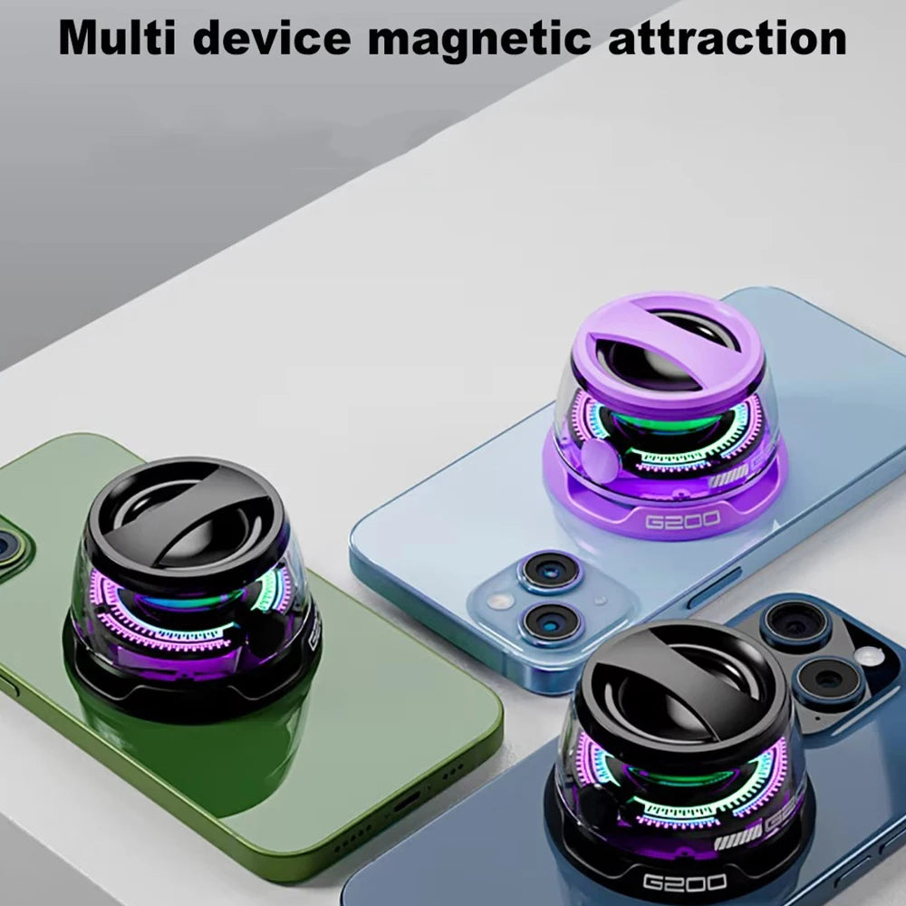 Mini Portable Bluetooth Speaker G200 RGB Color Light Magnetic Speaker BT5.3 Small Sound Box Phone Holder Wireless Loudspeaker