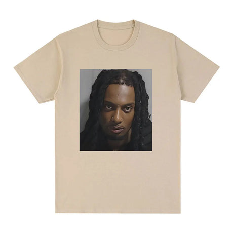 Rapper Playboi Carti Mugshot Graphic T-shirt Men's Fashion Vintage Hip Hop T Shirt Casual Cotton Short Sleeve Oversized T-Shirts - Lootquake