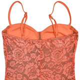 Mozision Floral Lace Sexy Maxi Dress For Women Orange Spaghetti Strap Sleeveless Backless Bodycon Club Party Long Dress Elegant - Lootquake