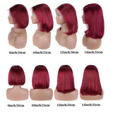 99J Burgundy Bob Wig | Glueless 7x5 Lace Front Wig | Pre-Plucked Brazilian Remy Hair