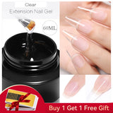 BORN PRETTY 60/30 ml Gel de extensión de uñas de gelatina dura Esmalte de uñas de gel Uñas francesas Nude Rosa Blanco Transparente Suministros de uñas Gel para extensión