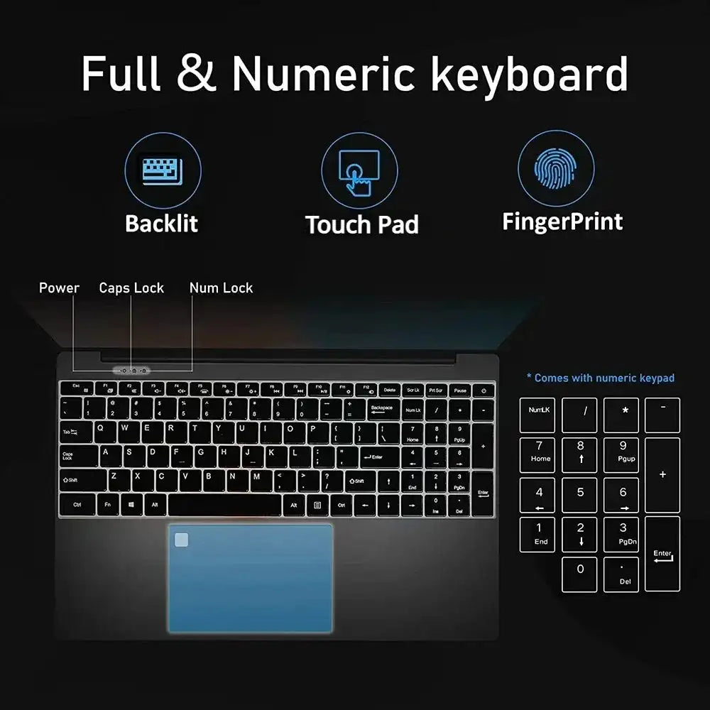 2024 AMD Laptops Gaming Office Business Notebooks Win11 15.6 inch IPS Ryzen7 5700U 8 Cores 32GB DDR4 2TB PCIE 9000mAh - Lootquake