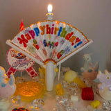 Bougie d'anniversaire en forme d'éventail, fournitures de bougies d'anniversaire, décoration de gâteau d'anniversaire, bougies amusantes pour la décoration du thème d'anniversaire