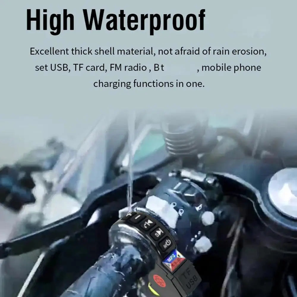 Haut-parleur Bluetooth pour moto, système audio HiFi universel 12-80 V, résistant aux intempéries, pour guidon