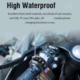 Haut-parleur Bluetooth pour moto, système audio HiFi universel 12-80 V, résistant aux intempéries, pour guidon