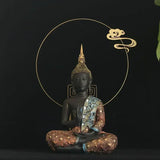 Estatua grande de Buda de Tailandia, escultura de Buda de resina verde hecha a mano, figura budista, meditación, decoración del hogar