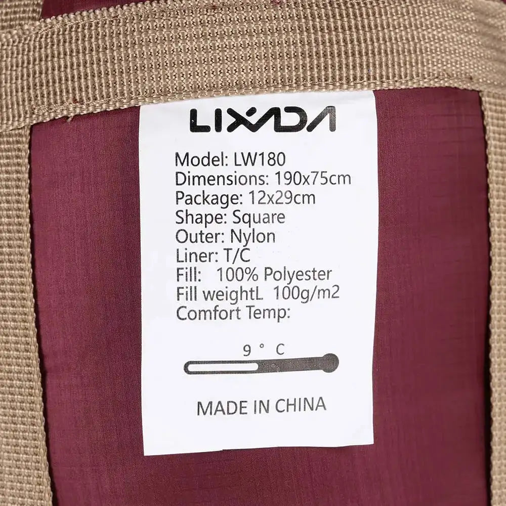 Saco de dormir portátil para exteriores Lixada de 190 x 75 cm, para acampar, viajar, senderismo, multifunción, ultraligero, 680 g, para mochileros.