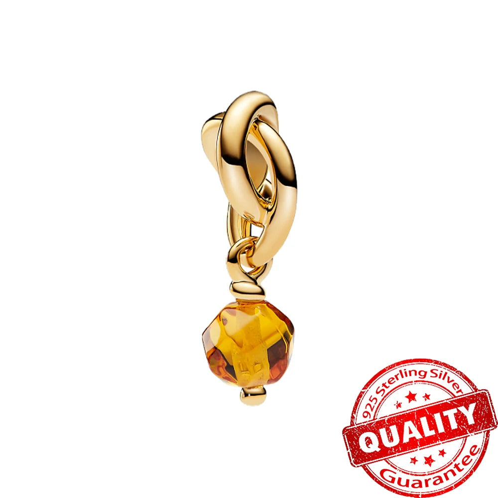 Unique 925 Sterling Silver Colorful Birthstone Eternity Round Dangle Charm Fit Original Bracelet Girls Birthday Jewelry Gift - Lootquake