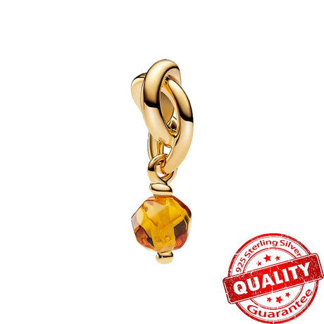 Unique 925 Sterling Silver Colorful Birthstone Eternity Round Dangle Charm Fit Original Bracelet Girls Birthday Jewelry Gift - Lootquake