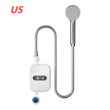 Mini calentador de agua instantáneo para ducha, impermeable, de acero inoxidable 304, calentador de agua eléctrico, ducha de calentamiento rápido, LCD digital para hotel