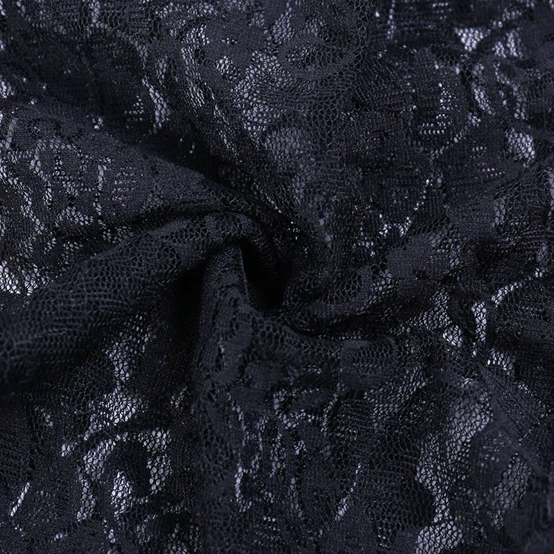 Lace Shrugs Sheer Crop Tops Long Bell Sleeves Cardigan Women Dark Gothic Wedding Punk Sexy Crochet Bolero Cover Up Shirt - Lootquake