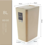 Press Waste Bin with Lid Kitchen Big Storage Food Trash Can Home Recycling Bins Bathroom Trash Can Basket Food Grade Garbage