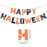 Halloween Party Paper Garland Bat Pumpkin Banner 2025 Happy Halloween Party Decoration for Home Trick or Treat Hanging Pendants