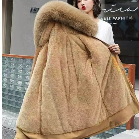 New In Coats & Jackets Women's Winter Padded Jacket Loose Casual Outerwears Fleece Hodded Windbreaker Elegant Office Lady's Coat - Lootquake