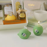 Vela de limón decorativa con fragancia INS, regalo de cumpleaños, regalo de cumpleaños, vela de imitación de fruta, velas perfumadas