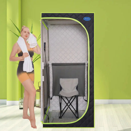 Portable Plus Type Full Size Far Infrared Sauna Tent Spa Detox Therapy Relaxation At Home Larger Stainless Steel Pipes Connector - Lootquake