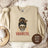 Momster Skeleton Leopard Messy Bun Halloween Sweatshirt-3