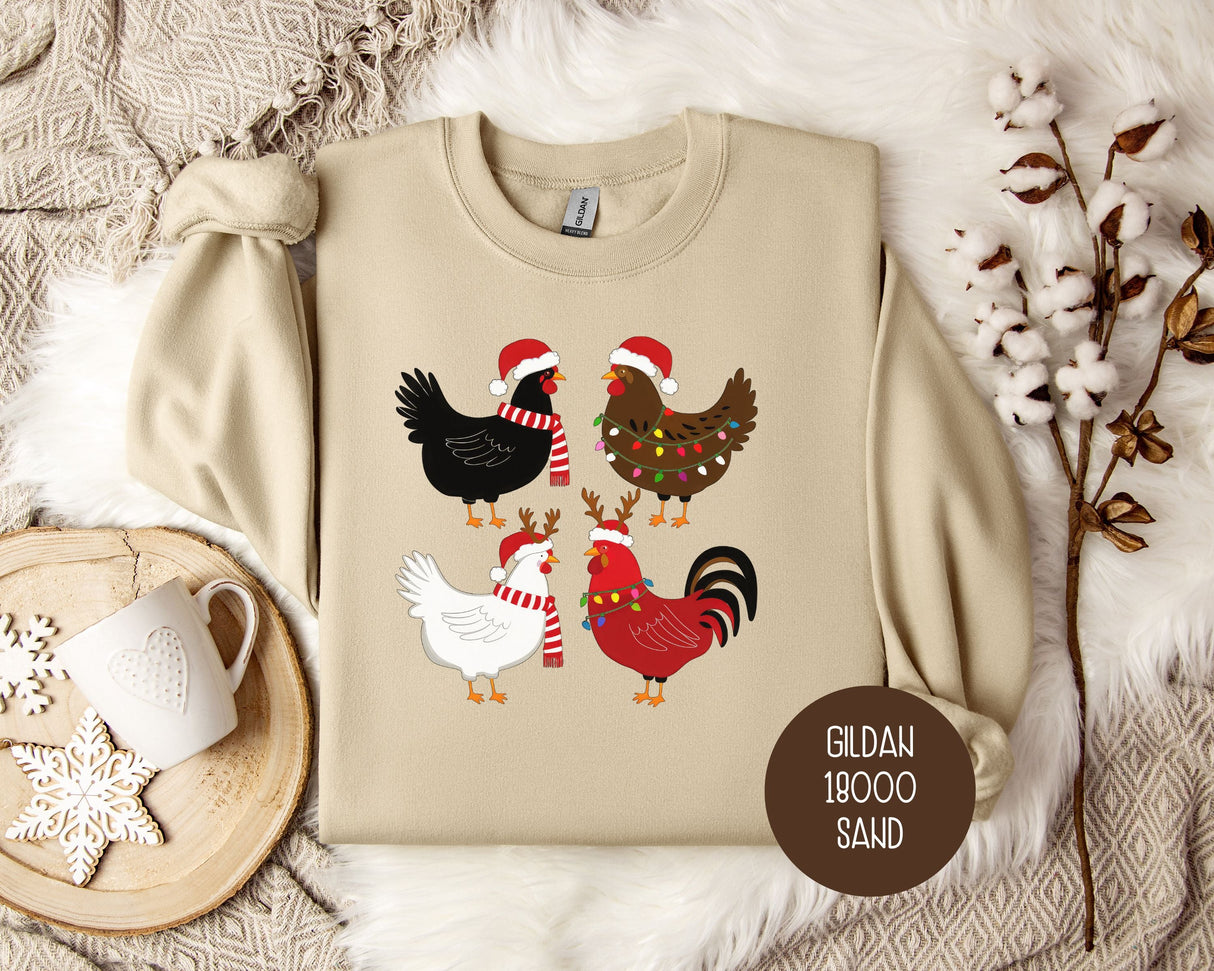 Cute Chickens Christmas Sweatshirt