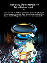 Altavoz Bluetooth inalámbrico, diseño mini con múltiples funciones como reloj, versión exterior, subwoofer potente.