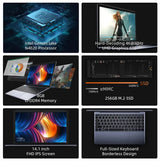 CHUWI HeroBook Pro Laptop 14.1 Inch FHD Screen Intel Celeron N4020 Dual Core UHD Graphics 600 GPU 8GB DDR4 256GB SSD Windows 11 - Lootquake
