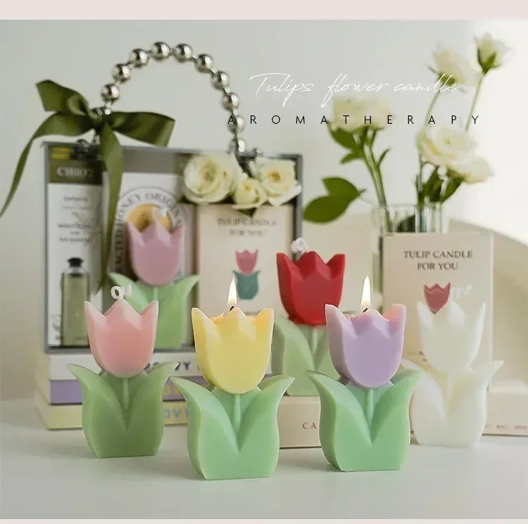 Exquisite Tulip-Fragrance Candles: Ideal Wedding Keepsakes, Luxurious Home Ambiance & Heartfelt Birthday Presents for Women