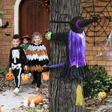 Halloween Witch Crashing Into Tree Decor Lifelike Outdoor Prop for Yard Garden Haunted House Scary Displays