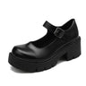 Patent Leather High Heels Mary Jane Shoes Women Japanese Style Ankle Platform Pumps Woman Buckle Jk Uniform Lolita Shoes - Lootquake