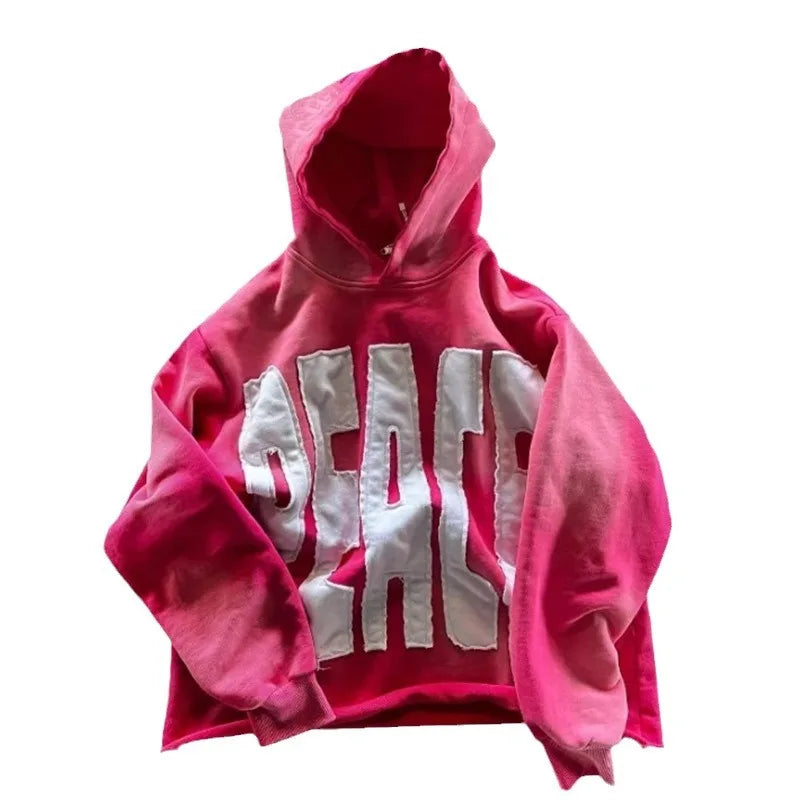 New Streetwear  Hoodie Goth Hip Hop Oversized Loose Zip Up Hoodie Casual Harajuku Black Patchwork Long Sleeve Men Women Pullover - Lootquake