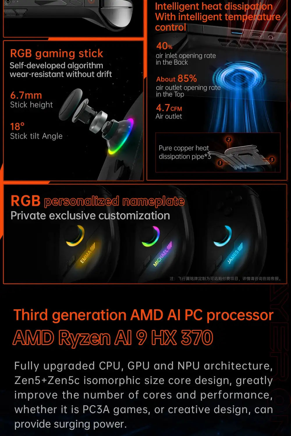 OneXPlayer OneXFly F1 Pro AMD 8840U AI 9 365 HX 370 OLED 144Hz 7" Screen PC Game Console Handheld 3A Steam Play Laptop Windows11 - Lootquake
