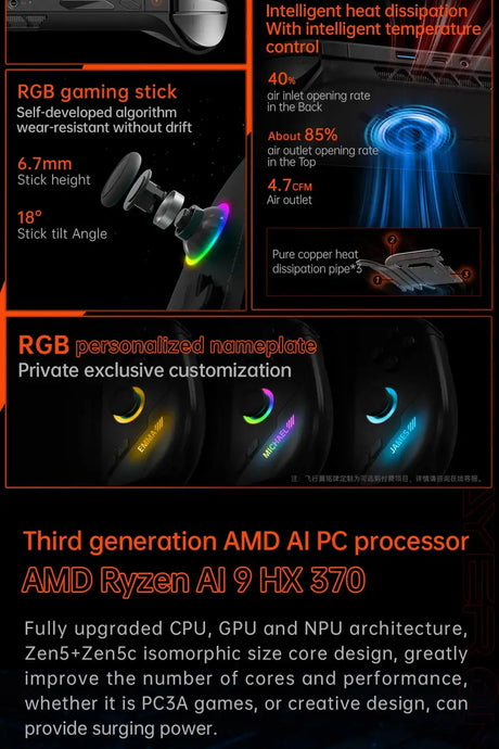 OneXPlayer OneXFly F1 Pro AMD 8840U AI 9 365 HX 370 OLED 144Hz 7" Screen PC Game Console Handheld 3A Steam Play Laptop Windows11 - Lootquake