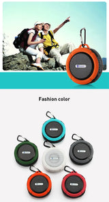 Altavoz Bluetooth inalámbrico impermeable con ventosa para deportes al aire libre, mini subwoofer para ducha, coche, teléfono inteligente, micrófono TF C6