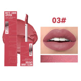 Rouge à lèvres liquide mat 6 couleurs, longue tenue, teinte antiadhésive, brillant à lèvres nude, waterproof, maquillage