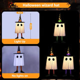LED Witch Hat Halloween Decor - Glowing Hanging Ornament, Spooky Party Decoration for Haunted House & Witchcraft Theme