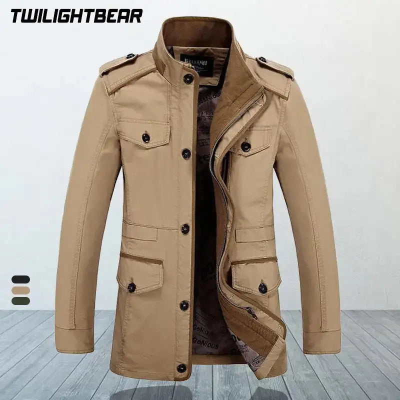 High Quality Men's Casual Jacket 6XL Male Windbreaker Oversized Cotton Classic Jackets Men Clothing Trench Coat A4F5806 - Lootquake