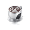 Dije de plata de ley 925 con forma de café, vino tinto, cafetera, copa de champán, compatible con pulseras colgantes originales, joyería DIY para mujer.