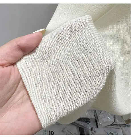 Half High Collar T-shirts Flying Sleeve Design Slim Knitted Sleeveless Top Women Simple Comfortable White T-shirts Summer 2025 - Lootquake