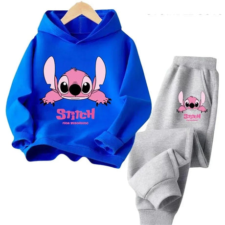 Children Hoodies Stitch Kawaii Fashion Pullover Sweatshirt Anime Trucksuit Manga Cartoons Girls Boy Kids Autumn Casual Clothes - Lootquake