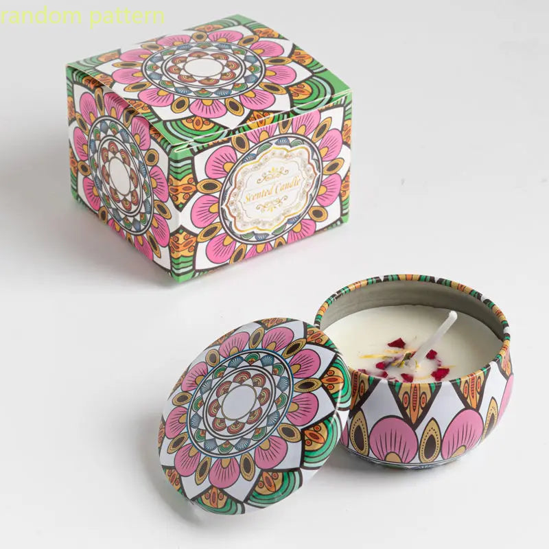 Velas aromáticas de osmanthus y gardenia con pétalos. Pequeñas velas aromáticas románticas para cumpleaños de niñas. Aromaterapia para el hogar.
