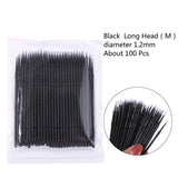 Lot de 100 micro-brosses professionnelles jetables pour extensions de cils, pour maquillage, mascara, pinceaux de maquillage