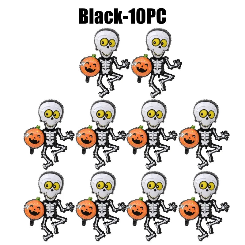 Halloween Balloon Decor Set with Pumpkin Skull Foil Balloons for Spooky Themed Party and Fun Cartoon Shaped Balloons