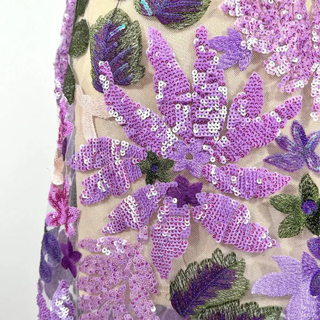 2025 Summer New Bra Heavy Industry Sequins Split Long Dress Women's Elegant Celebrity Club Party Evening Dress Wholesa - Lootquake