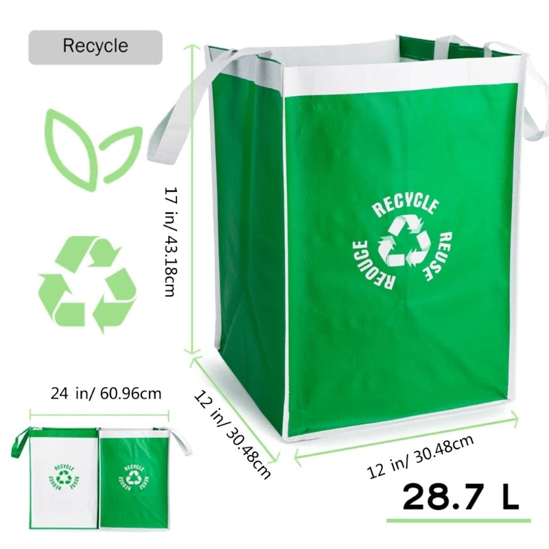 Kitchen Separate Recycling Waste Bin Bags, Recycle Garbage Trash Sorting Bins, Waterproof Baskets, Home Storage