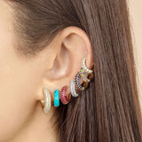 925 Sterling Silver Needle Micro-set Half Circle Zircon Hoop Ear Buckle Geometric Luxury Earrings Fashion Jewelry Gift Wholesale - Lootquake