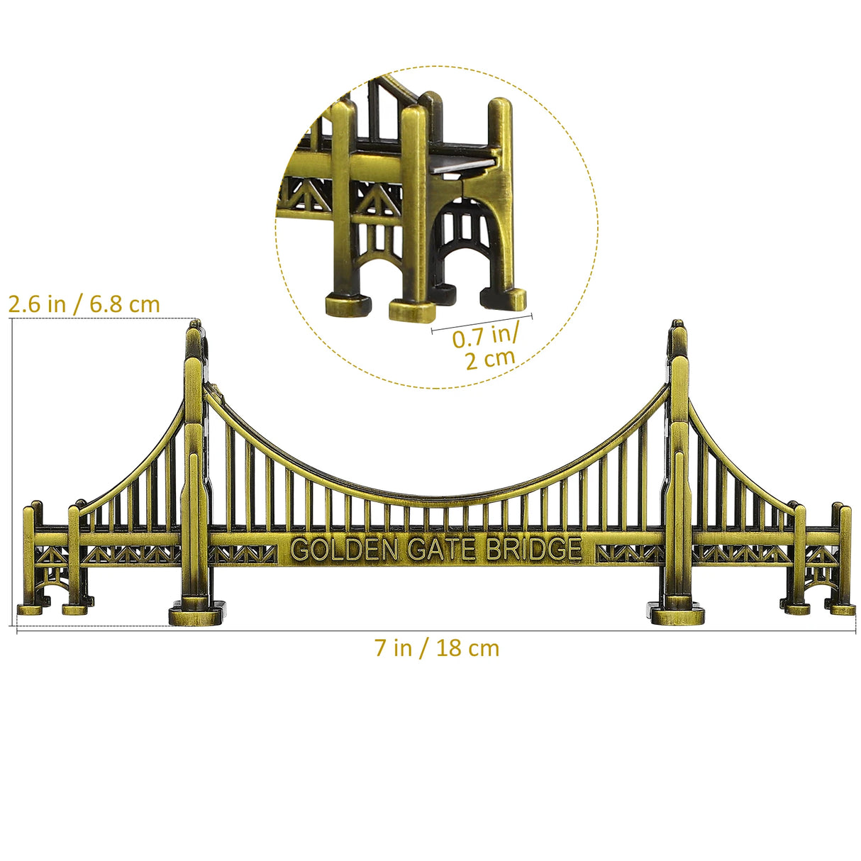 Estatua del puente American Gate, modelo de construcción retro, escultura para decoración de escritorio, hogar, oficina, modelo artesanal