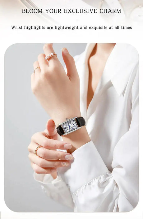 SANDA 1116 New Fashion 2024 Elegant Design Rectangle Dial Water Resistant Quartz Movement Business Women Analog Wrist Watch - Lootquake