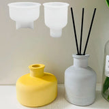 Abstract Human Sculpture Vase Silicone Aromatherapy Stick Container Plaster Mold Dried Flower Striped Vase Concrete Molds